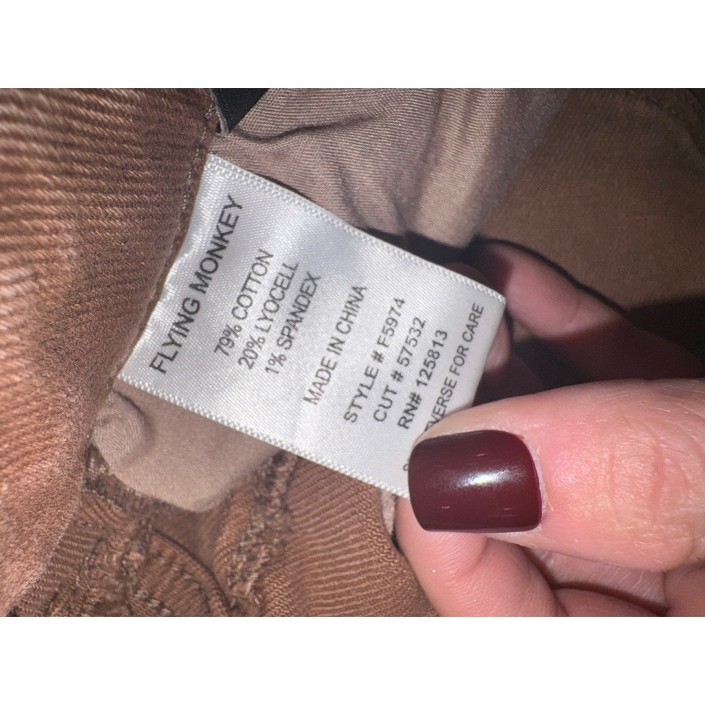 Flying Monkey Barrel Fit Jeans Women Brown High Rise Seam Detail Size 26 NWT - Picture 8 of 8